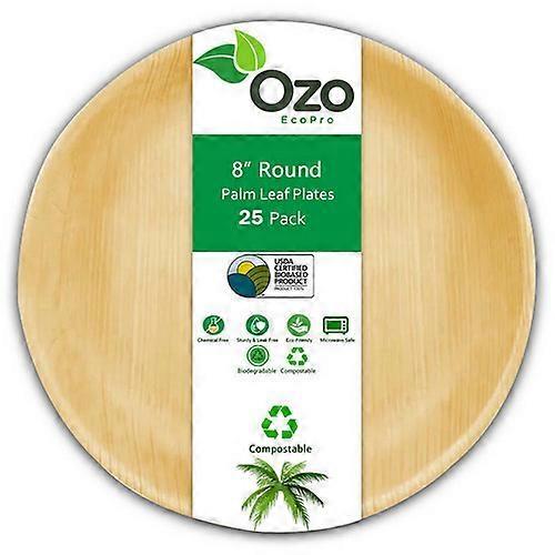 Palm Leaf Plates Round 8", 25 Packets