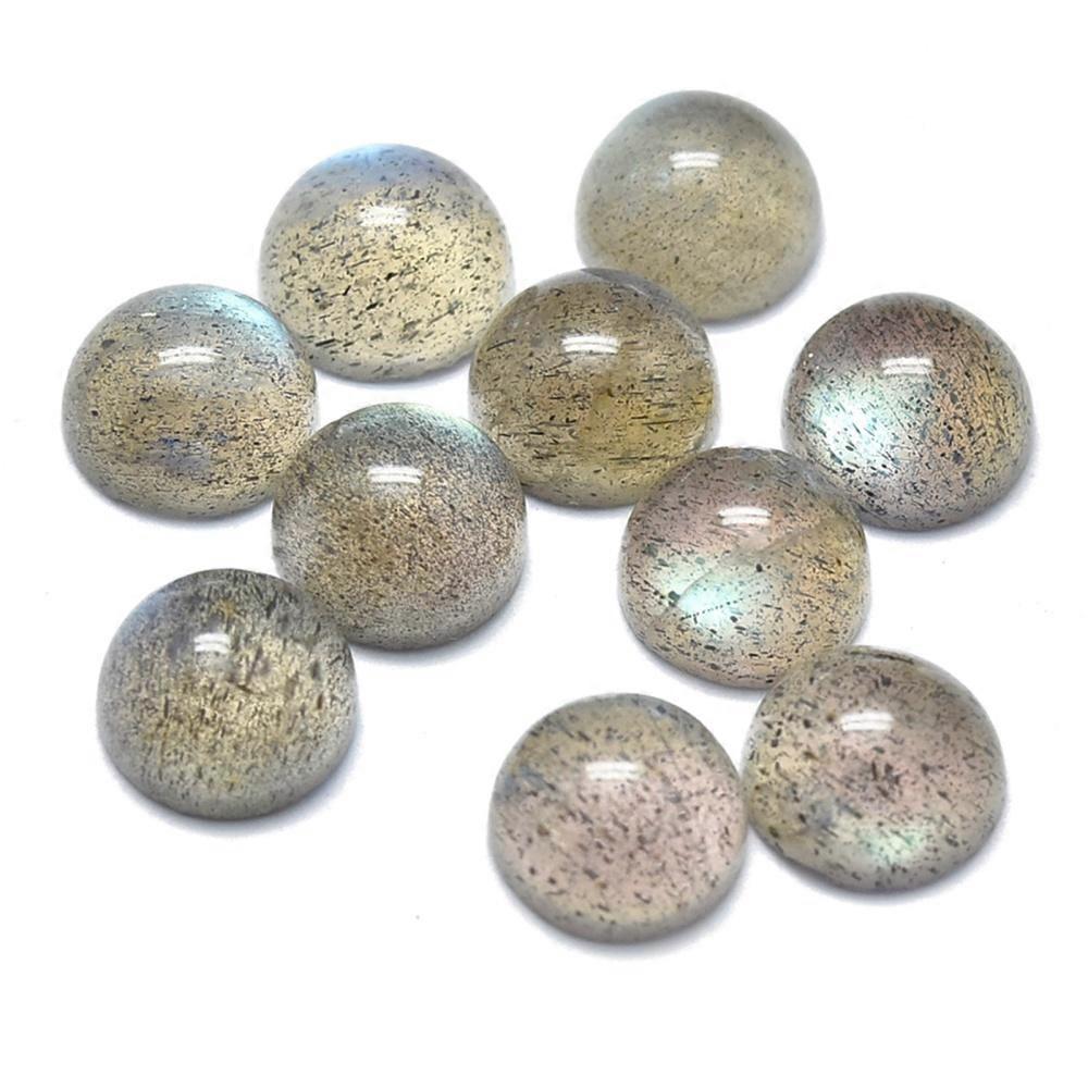 5pcs Labradorite Cabochons Half Round/Dome 6x3mm