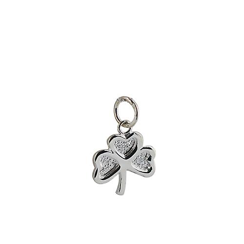 Silver 13x13mm plain Shamrock Pendant or Charm
