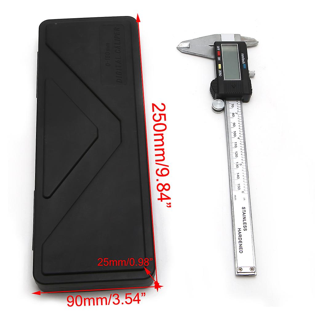 6 "150mm الرقمية الإلكترونية فيرنييه الفرجار ميكرومتر مقياس شاشة عريضة الكربون S