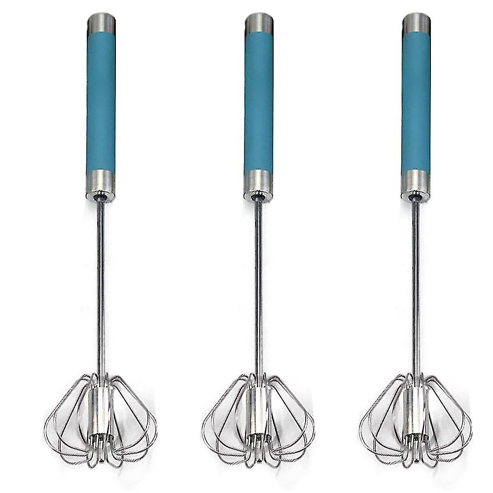 Stainless Steel Semi-automatic Egg Whisk - 3pcs Hand Push