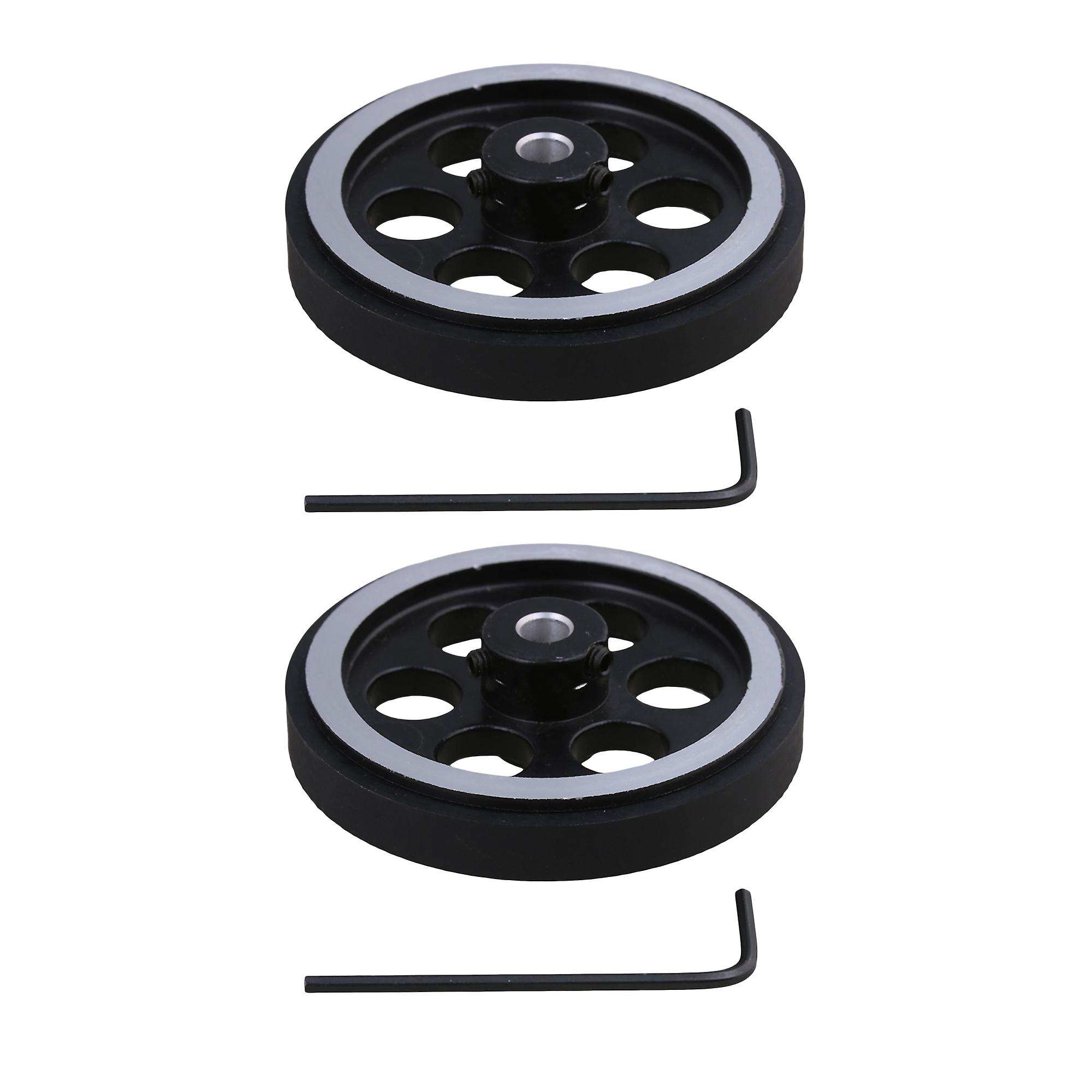 2Pcs 200x6mm Black Industrial Rotary Encoder Wheel with Screw and Wrench