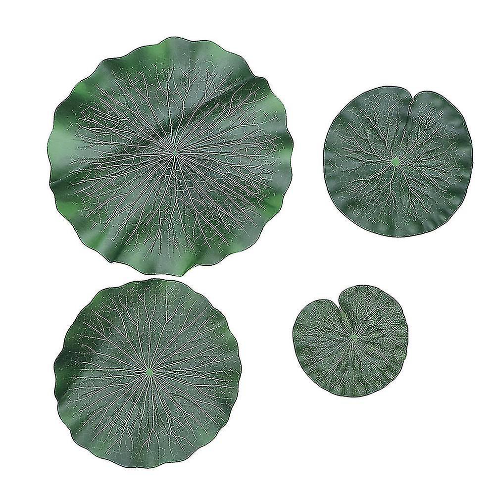 1 Set Of 8pcs Artificial Lotus Leaf Eva Lotus Leaf Simulation Flower Props Stage Props (green Diameter 10cm + 17cm + 28cm + 40cm)