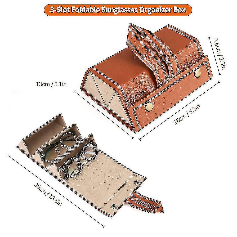 Glasses Storage Box 3-slot Glasses Storage Box