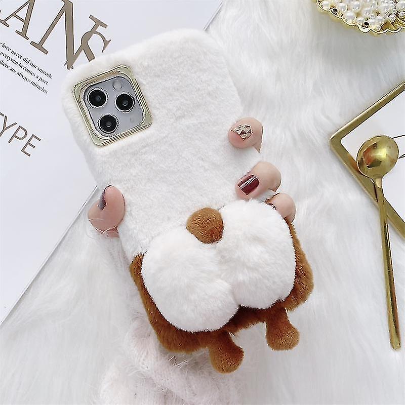 For Iphone 11 Pro Max Corgi Butt Plush Tpu Protective Case (white)