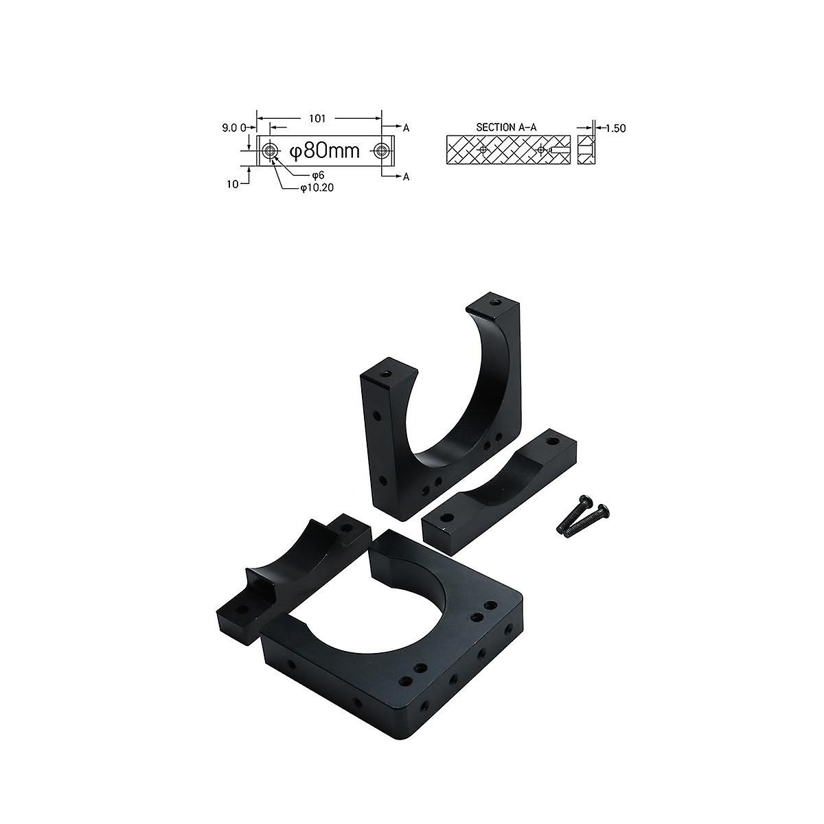 2 Pcs CNC Engraving Machine Diameter 65mm Spindle Motor Fixture Aluminum Support Mounting Base Brac