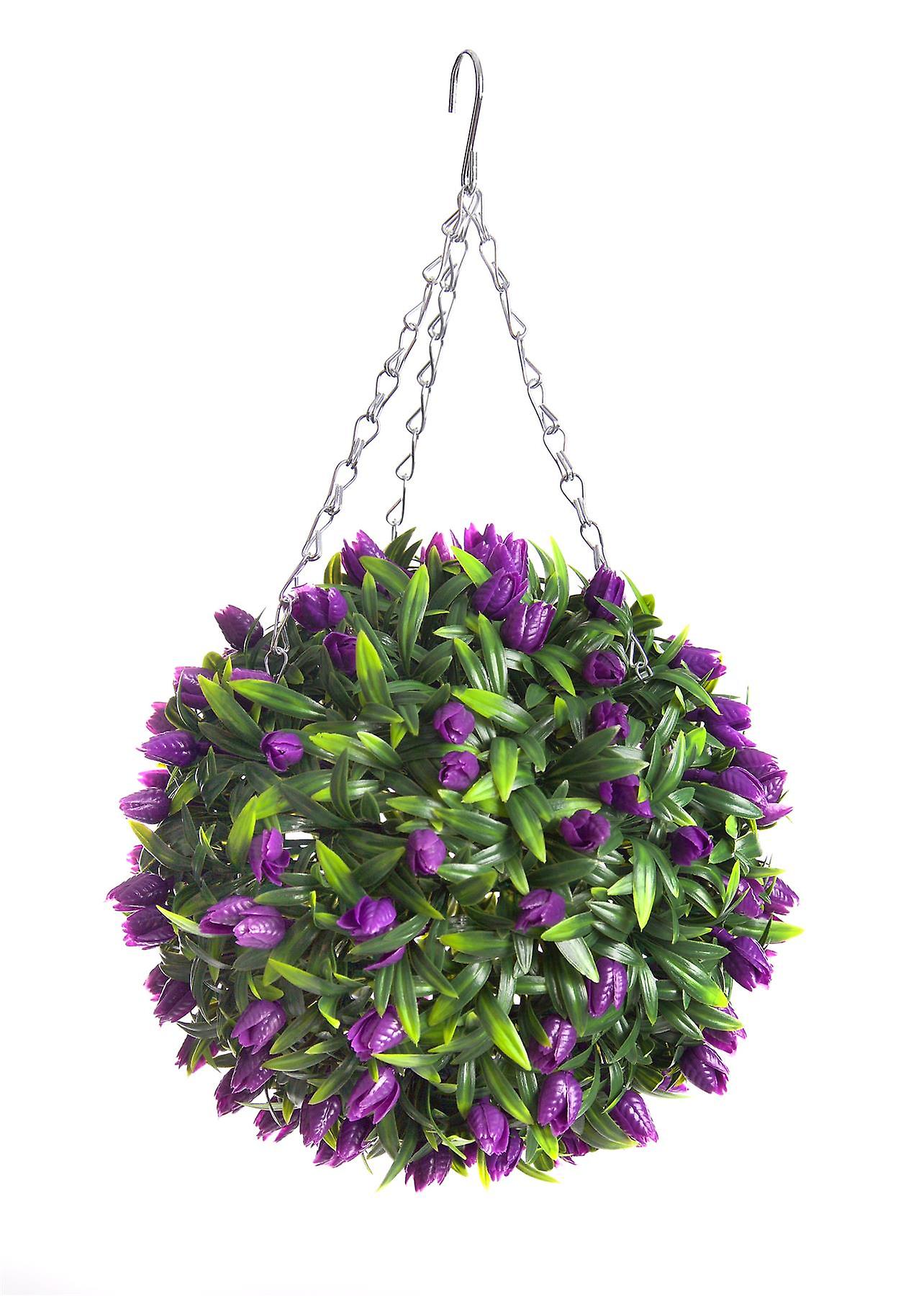 Meilleure boule de tulipe violette artificielle de 28cm