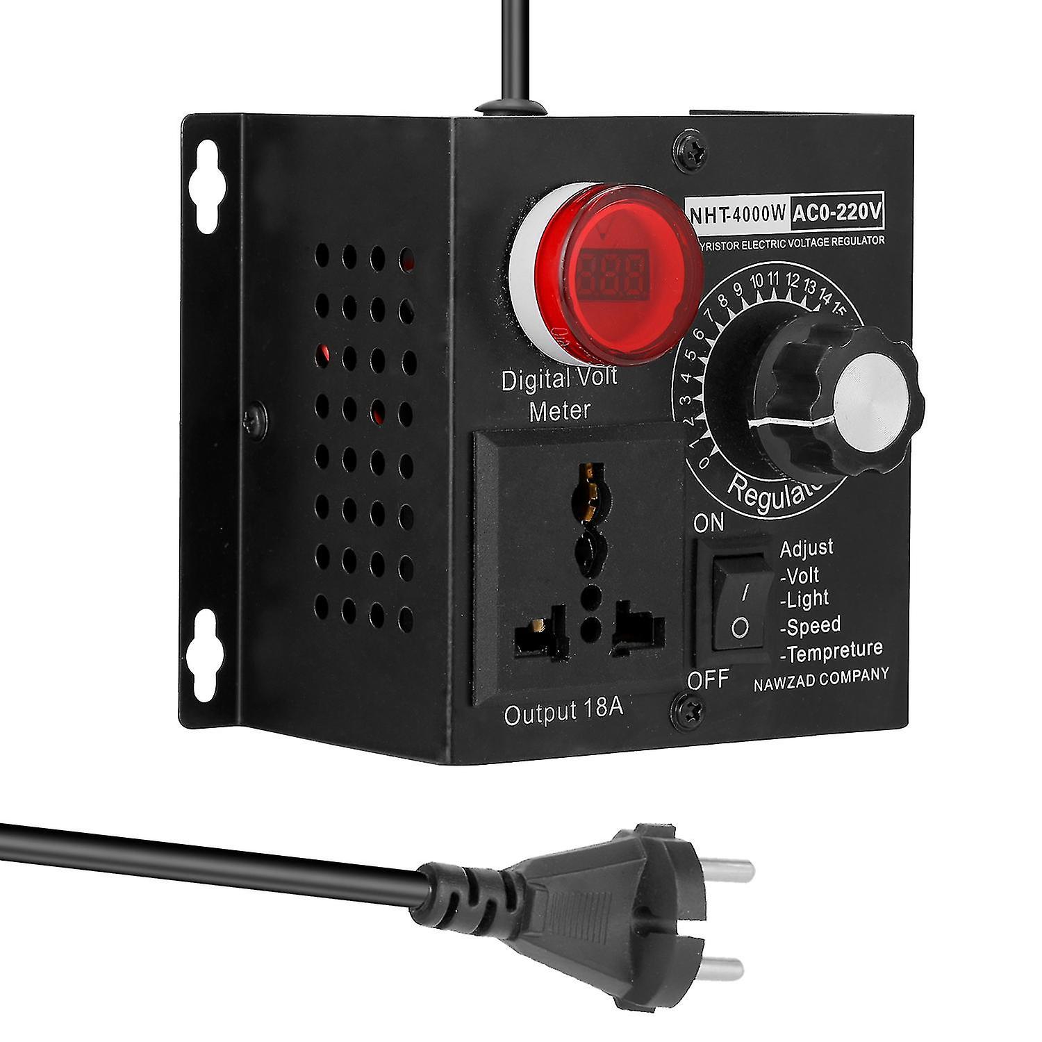 Ac 220v 4000w Compact Variable Voltage Controller Portable Speed Temperature Light Voltage Adjuatabl
