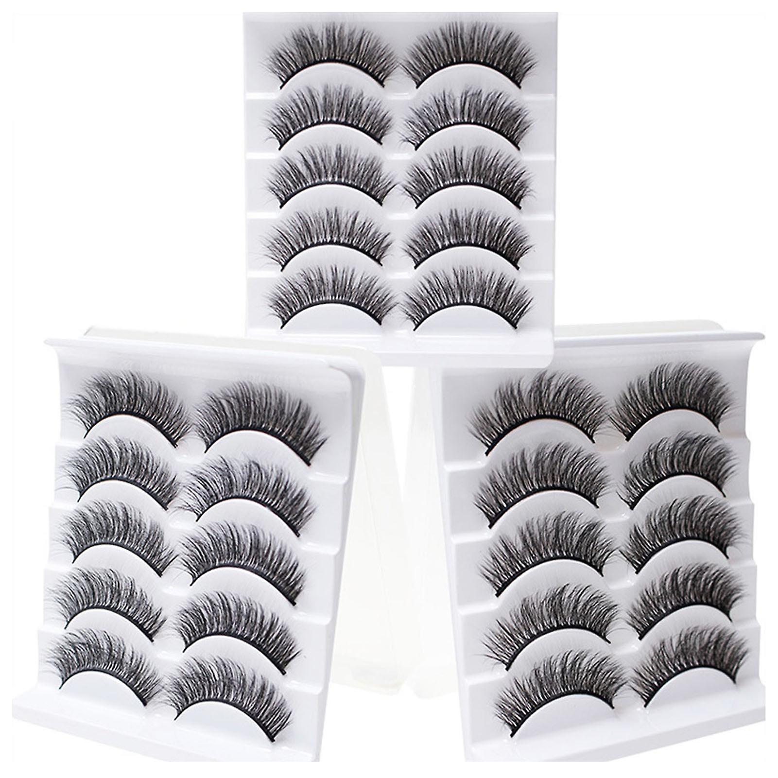 5 Pairs Dense Soft Artificial Eyelashes Charming Look Curling Up Eyelashes