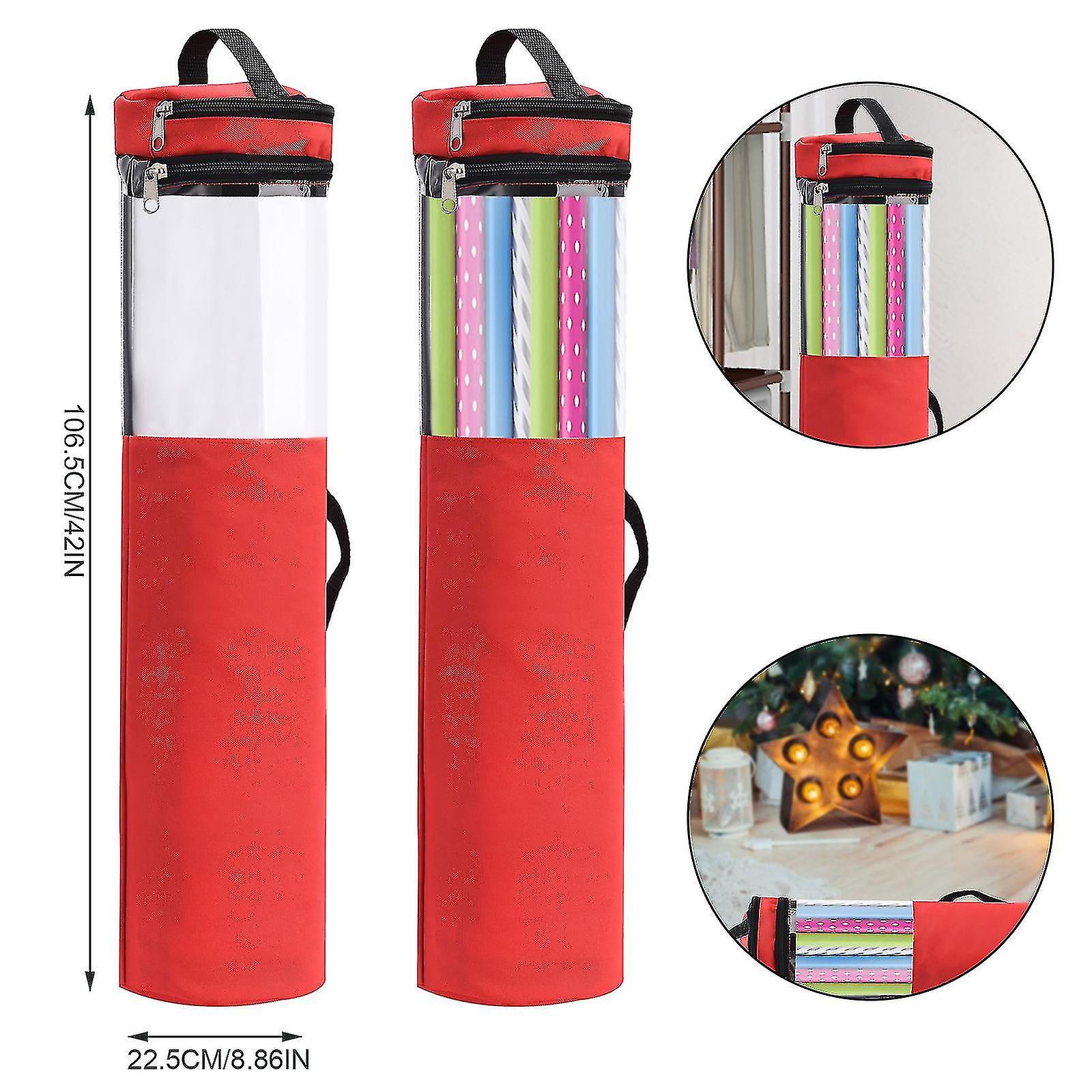 Wrapping Paper Storage & Gift Wrap Organizer - Fits Up To 20 Long 42 Rolls - Clear Window To See Inside - Section ,100% New