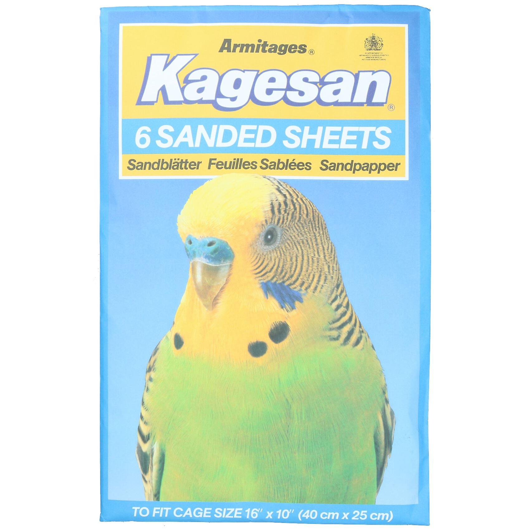 6 Sanded Sheets Sandpaper Cage Lining Budgies Caged Birds 25x40cm