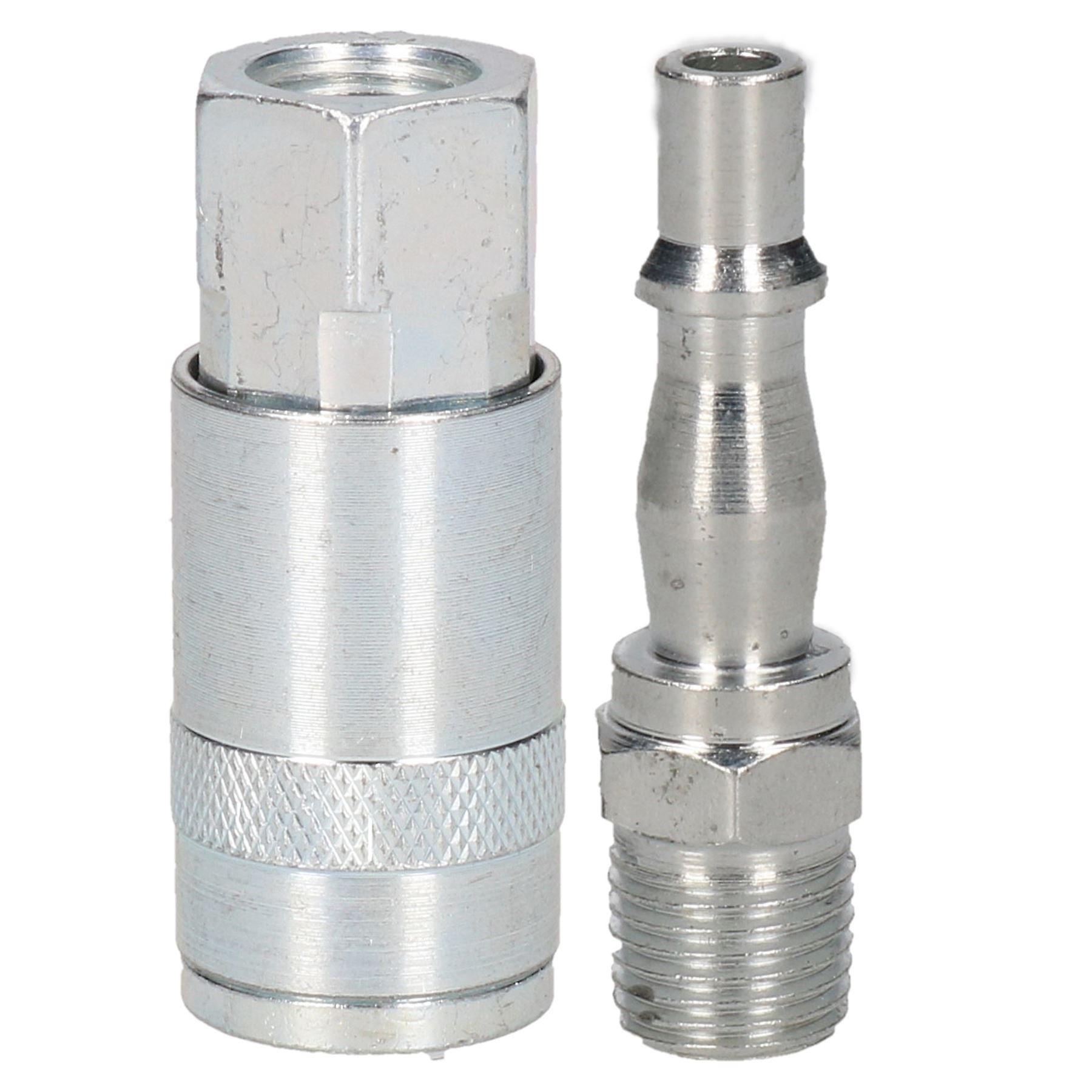 1/4" BSP Air Line Fitting Female Coupler Female Thread & Male Plug MaleThread