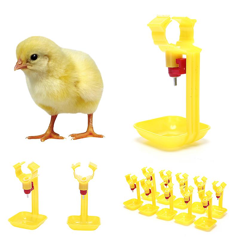 10pcs Poultry Chicken Hanging Duck Drinking Water Nipple Drinker Feeder With Cup