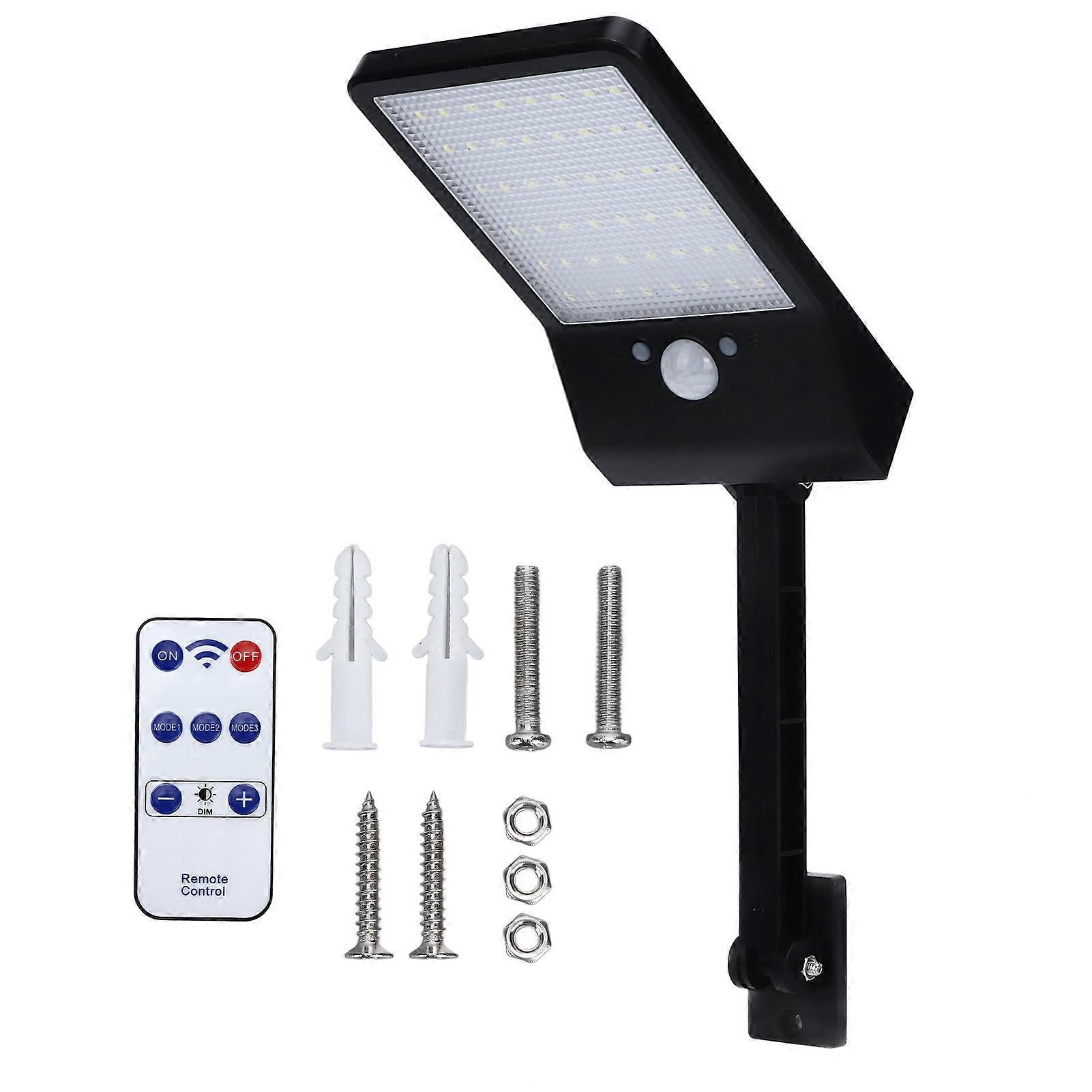 Black Solar-Powered Motion Sensor Wall Light for Outdoor Spaces