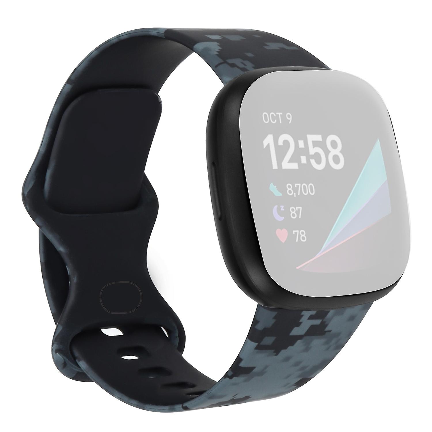 Pattern Printing Design Silicone Watch Band Strap Replacement Size L for Fitbit Versa 3