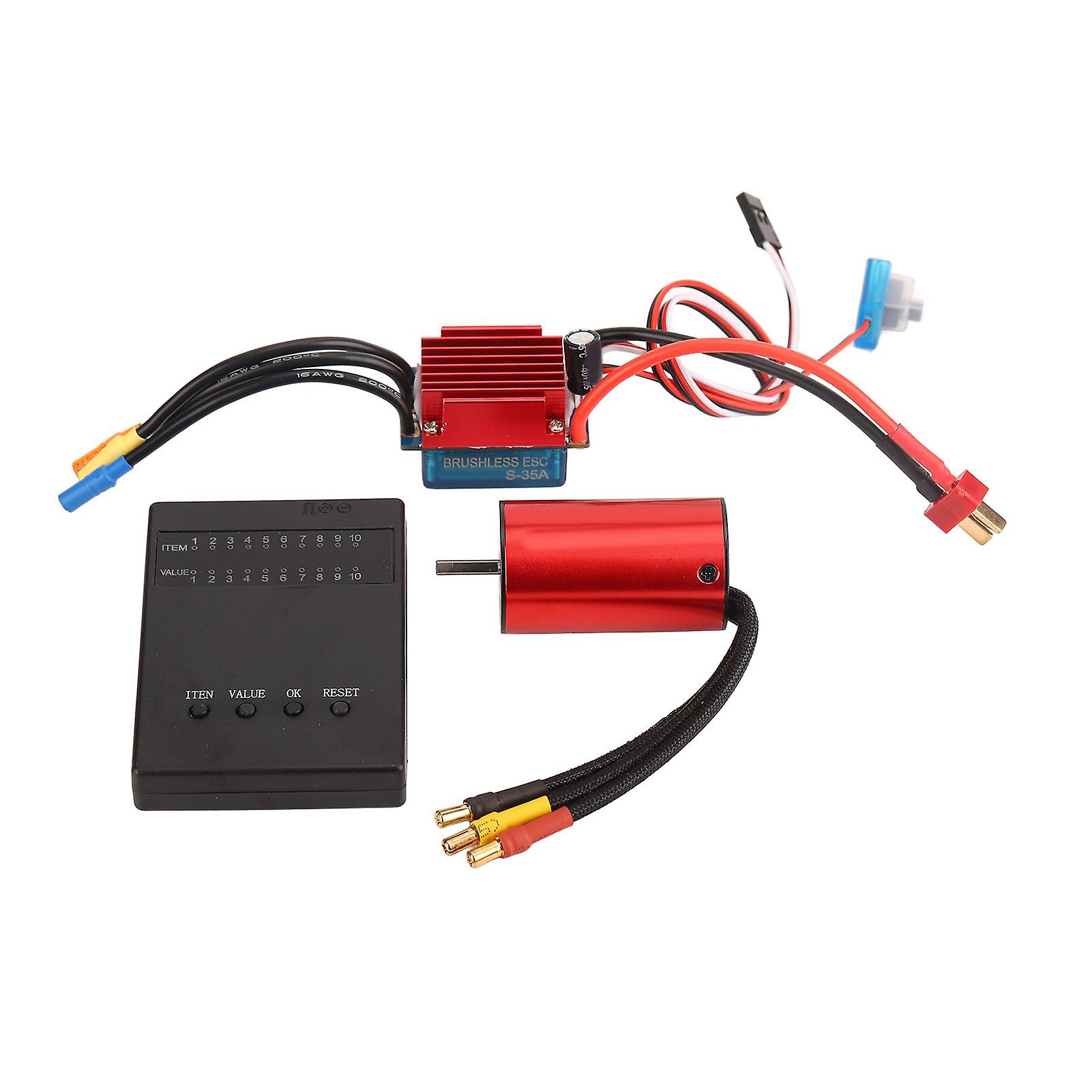 2845 Brushless Motor Set 3700KV Waterproof Brushless Motor RC Brushless Motor ESC Combo with ESC Programming Card for 1/12 RC Car