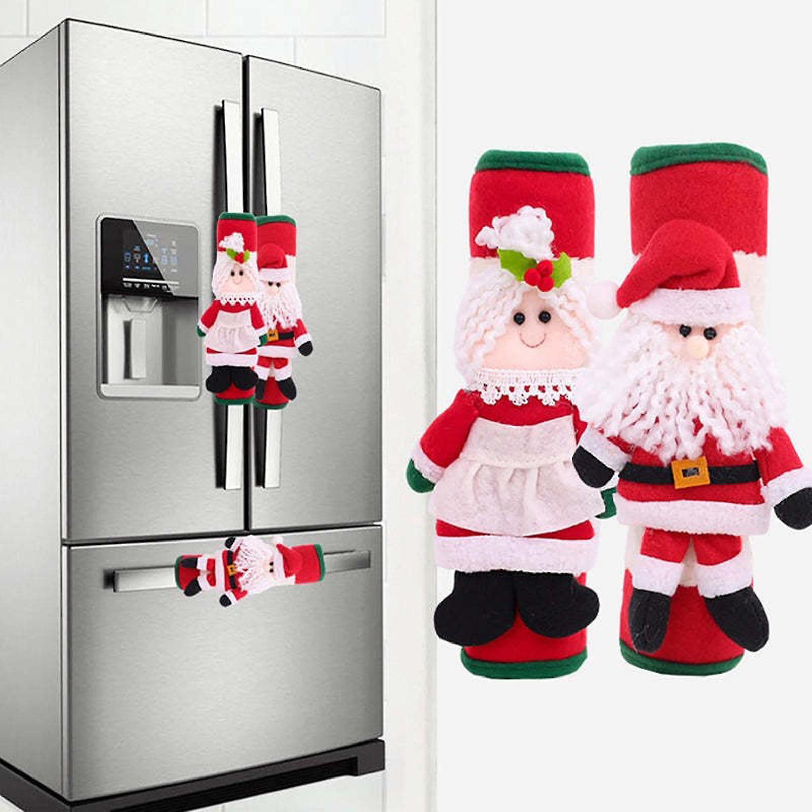 2Pcs Christmas Refrigerator Handle Covers New
