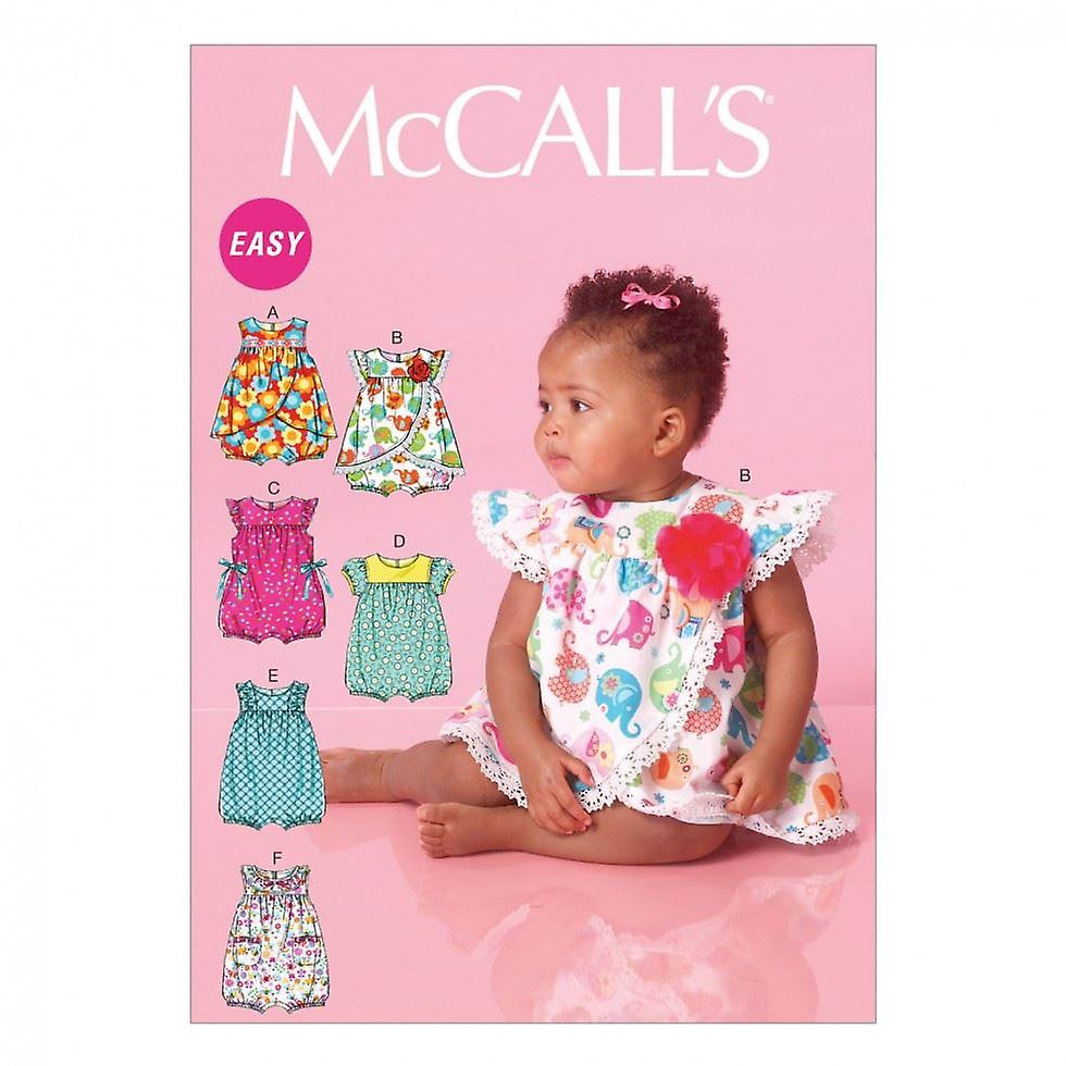 McCalls Sewing Pattern 7107 Baby NB-S-M-L-XL Jumpsuits