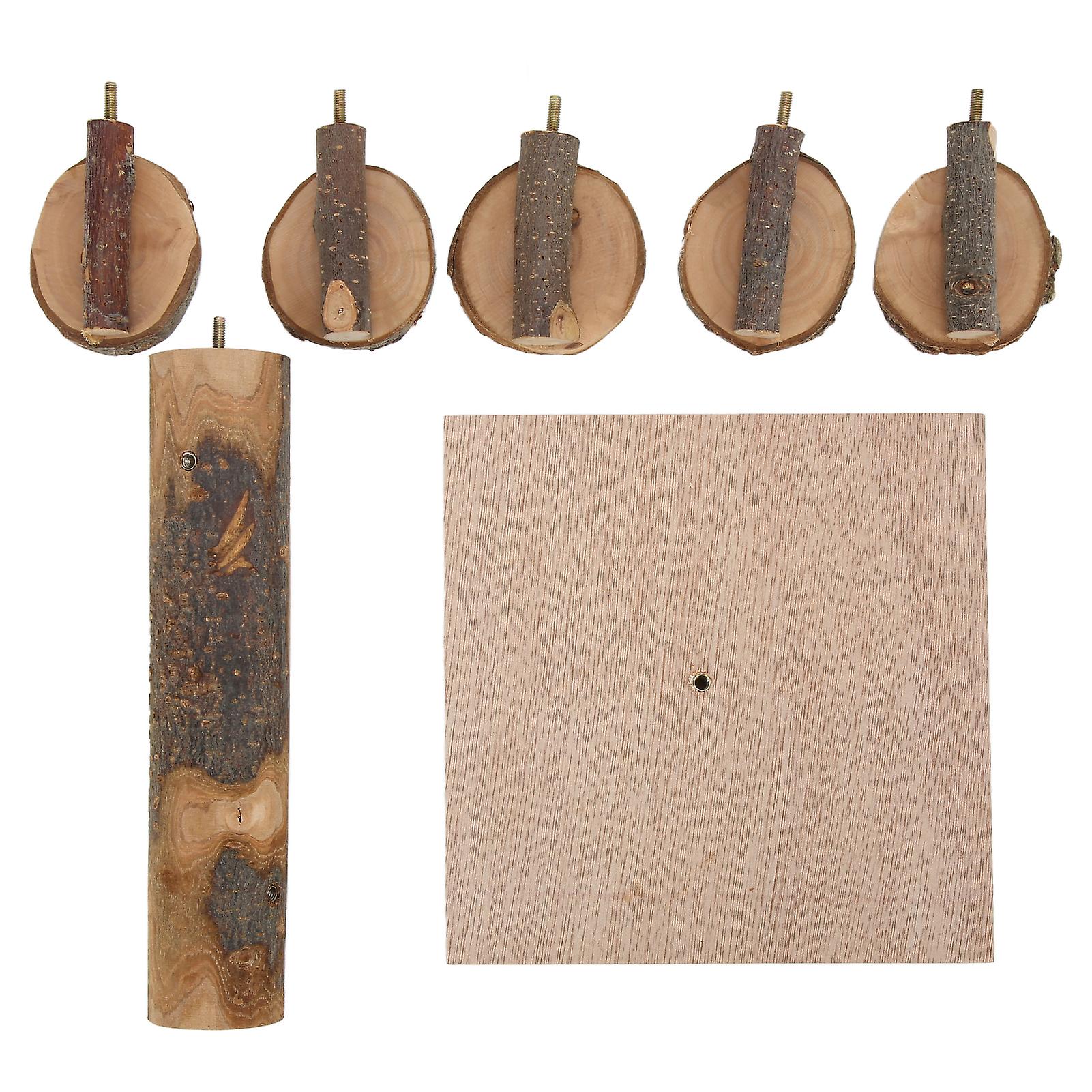 Hamster Climbing Wooden Stand Platform Rotating Activity Playground Stand Platform Toys for Mouse Hamster