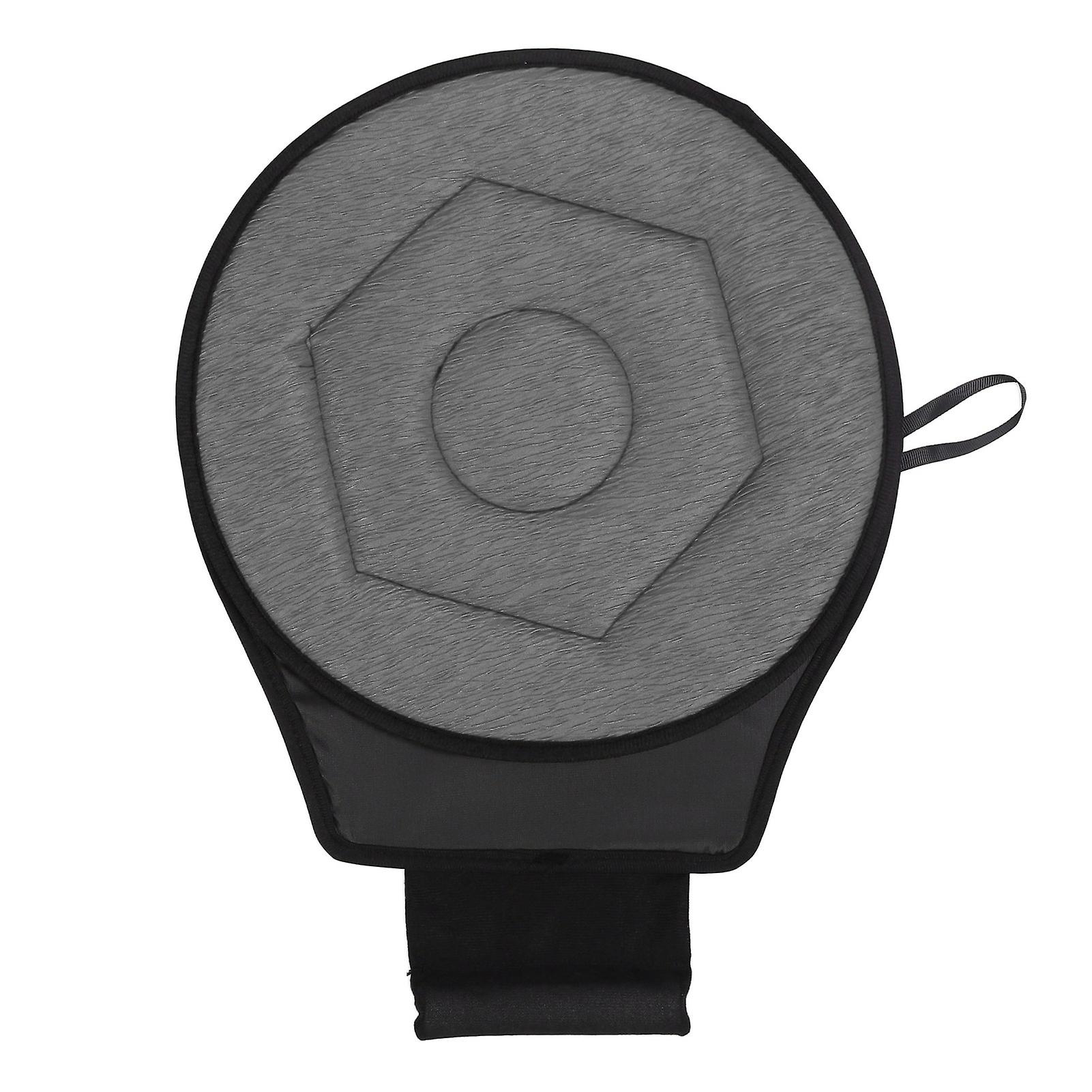 360 Degree Rotating Round Seat Cushion Geometric Rhombic Shape Portable Seat Cushion for Elderly Gray