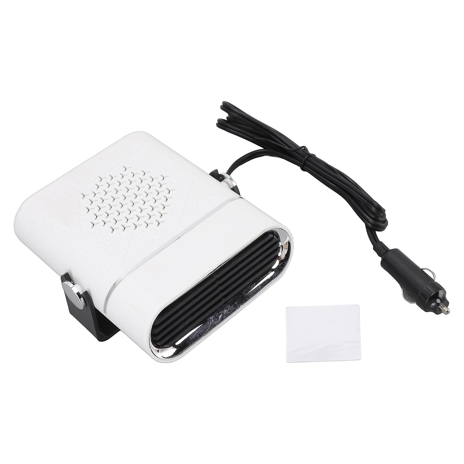 12V Portable Car Heater for Quick Windscreen Defrosting & Defogging with 360° Rotation - White