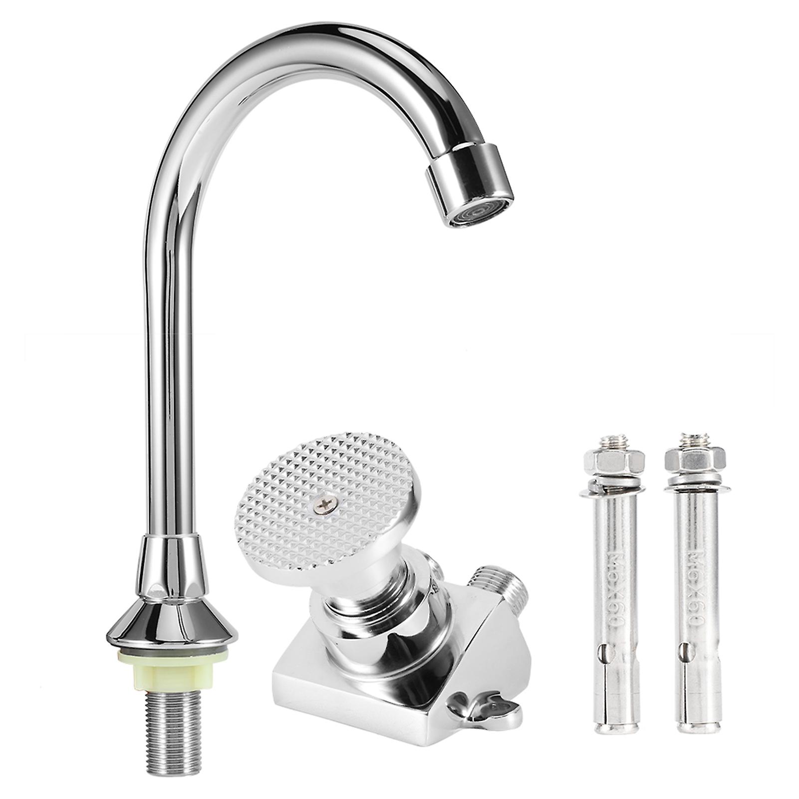 Copper Foot Pedal Basin Faucet with G1/2" Thread Floor Mounted for Hospital and Laboratory