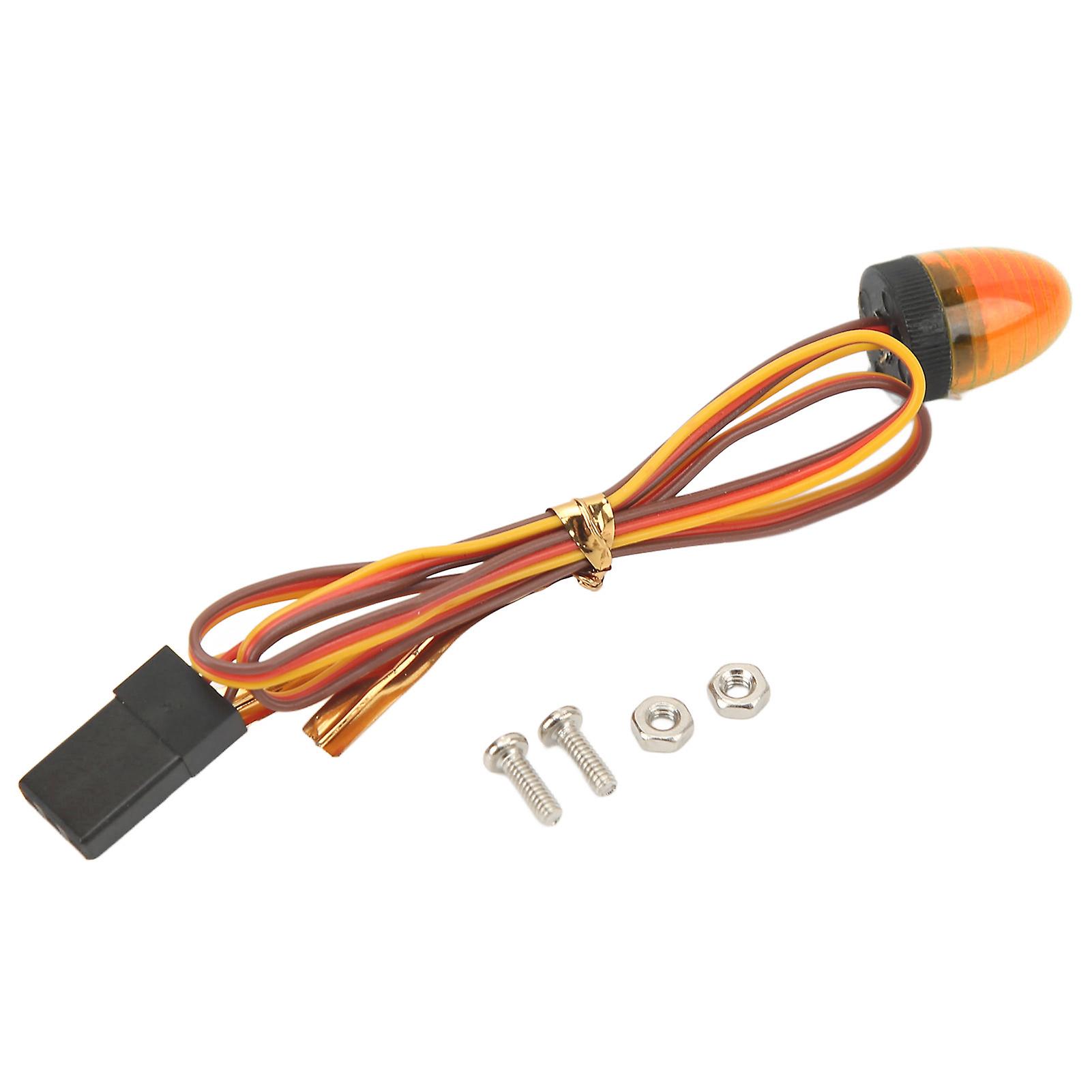 LED Police Flash Light Lamp 5 Light Modes High Simulation Round Compact 10x15mm LED Warning Light for 1/10 RC Car Yellow