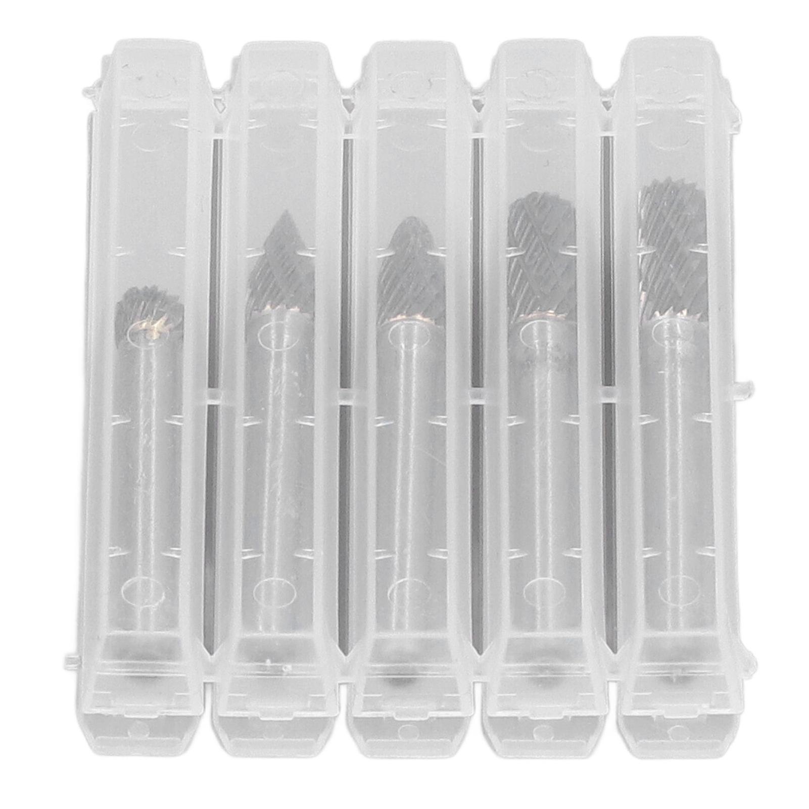 5Pcs Rotary File Bit 2 Pattern Woodworking Grinding Head Drill Set Tungsten Steel Carbide 6x8mm