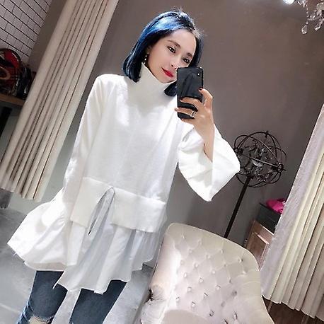Turtleneck Flare Sleeve Irregular Sweaters