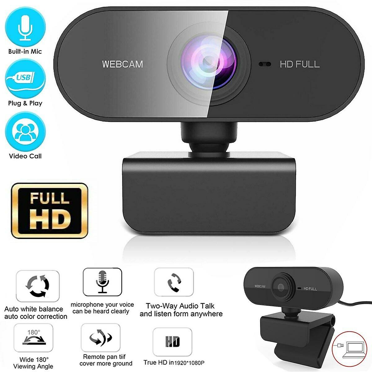 Webcam With Microphone Real Full HD 1080P Streaming Camera For PC MAC Laptops
