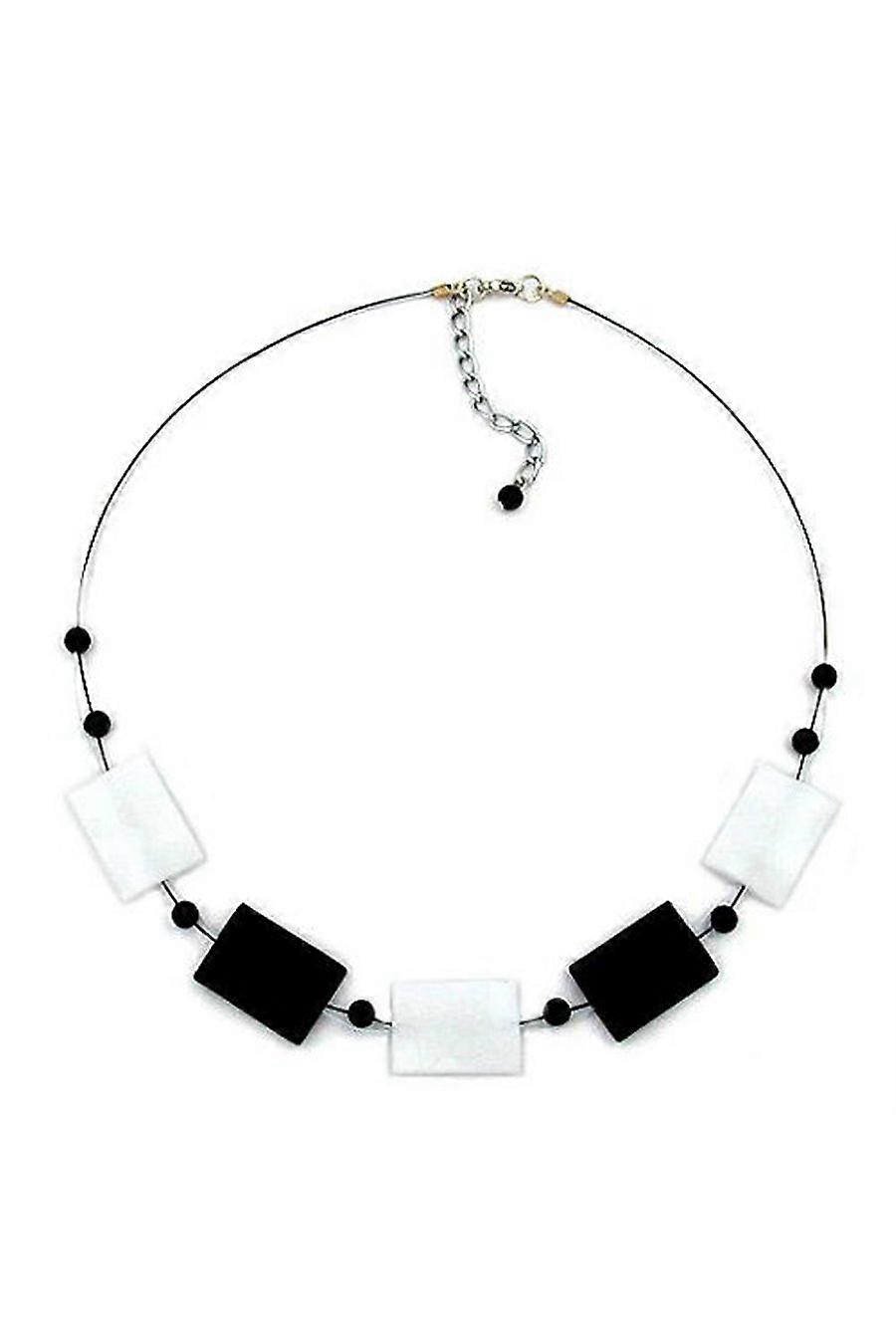 Necklace Black And White Beads 45cm - Gl00421