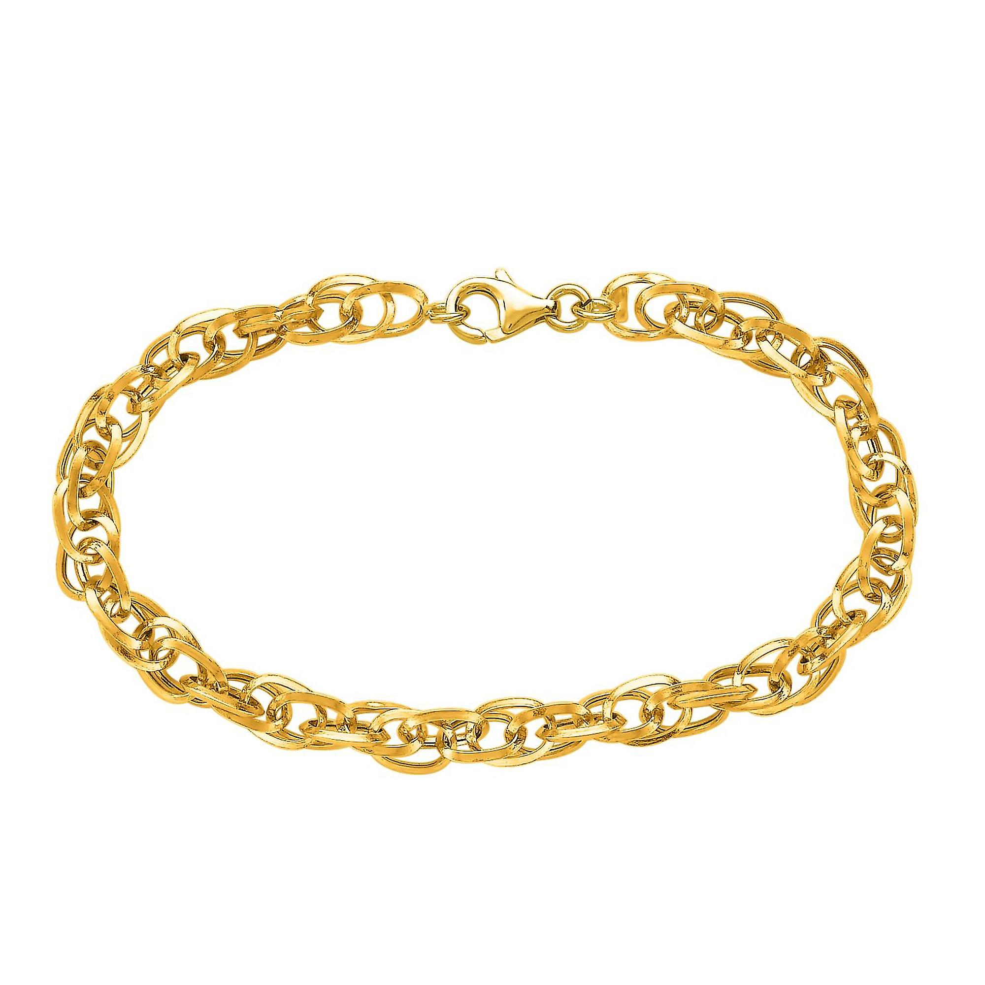 14k 黄金 Euro Link 女士手链,7.5 英寸