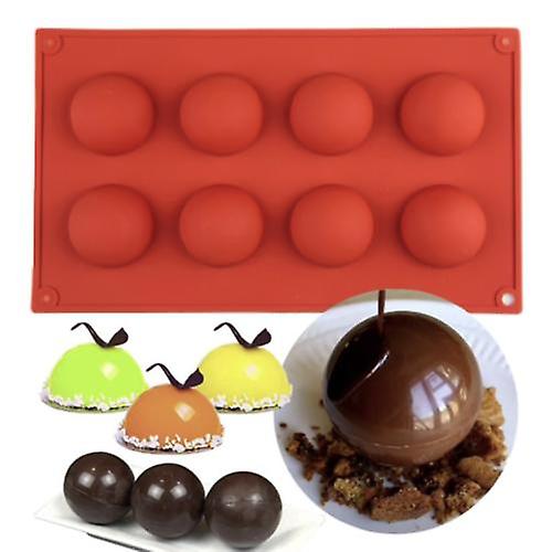 Silikone form - Ball / Halvkugle 8-delt - Ice / Chokolade / Jelly form
