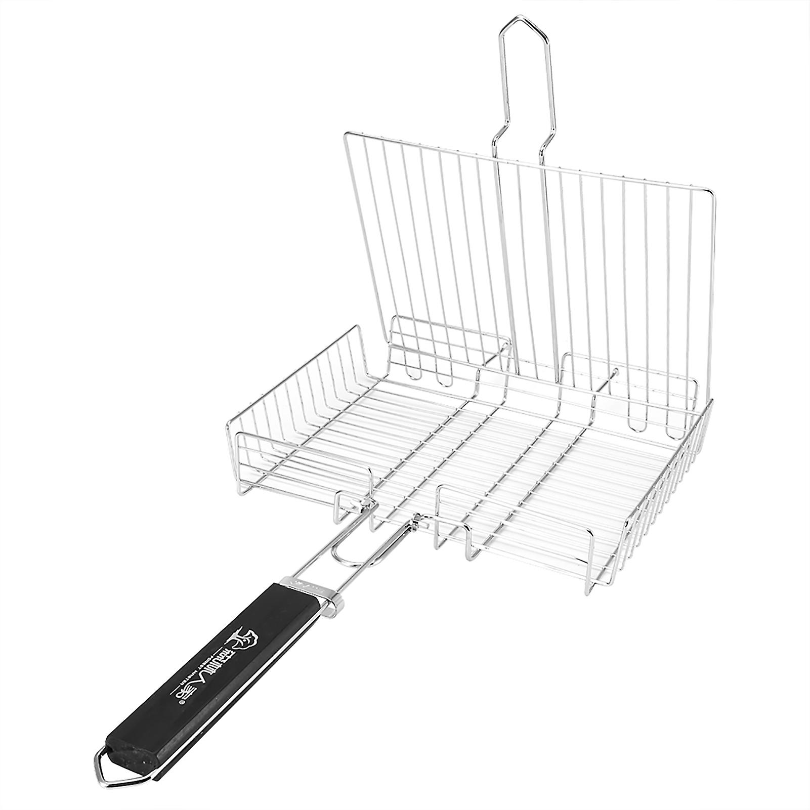 BBQ Net Square Grilled Fish Chicken Net Clip Hand Held Grill Mesh Wire Clamp