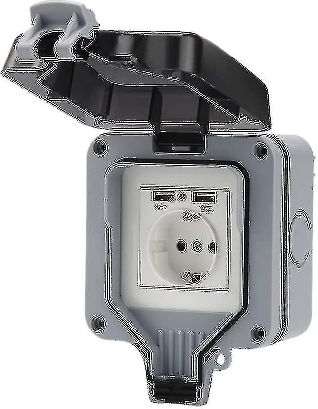 Garden Sockets Outdoor Socket Ip66 Weatherproof Usb Socket Socket Wall-mounted-c