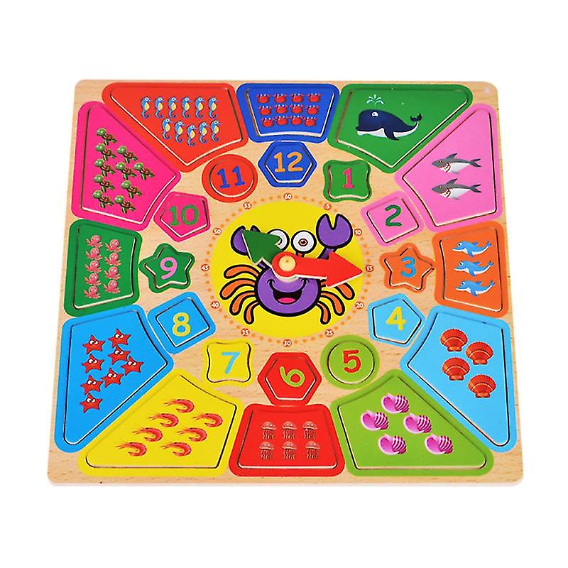 1set Wooden Clock Toy