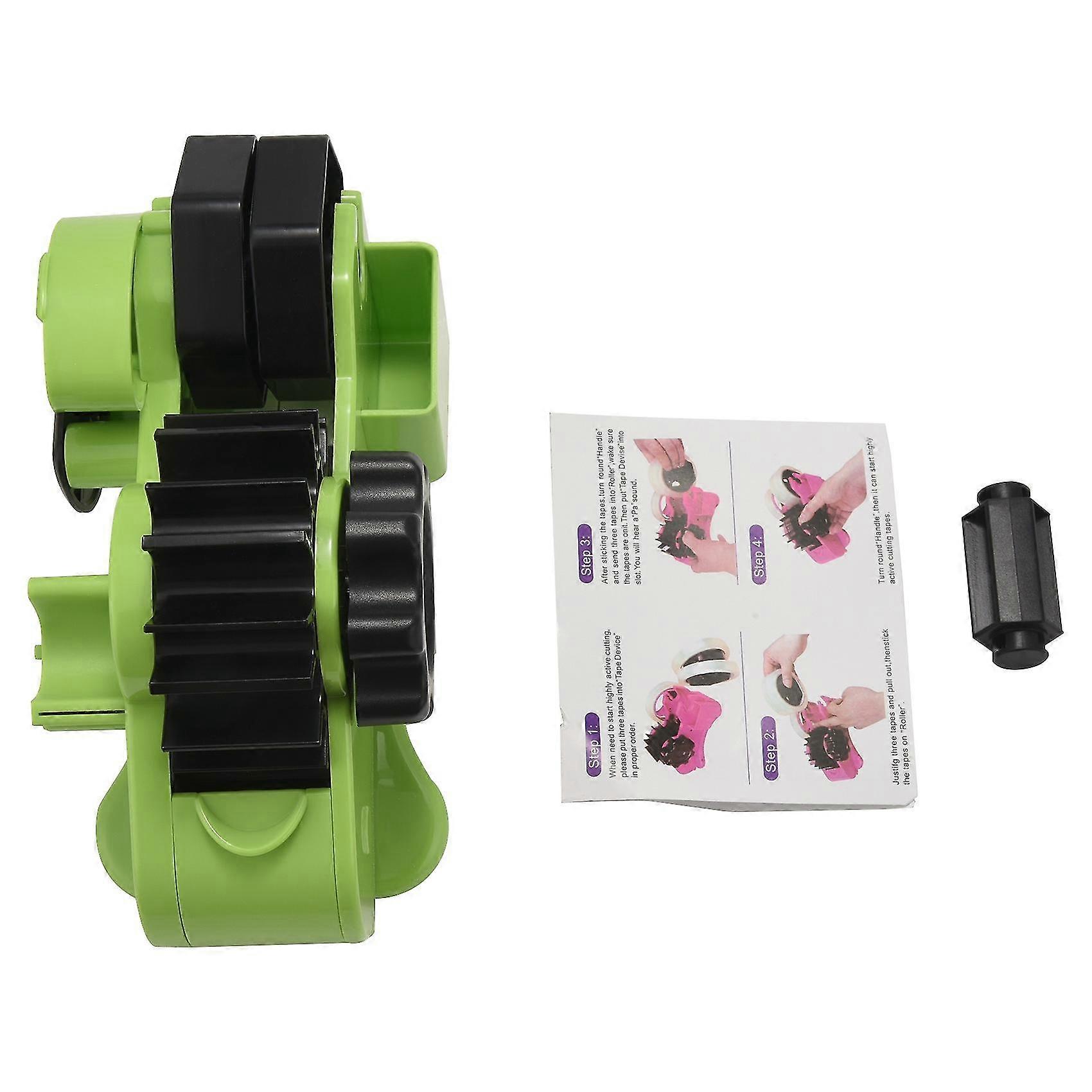 Packaging Tape Dispenser With Compartment Slot And 1inch & 3inch Dual-roll Cores,semi-automatic Des