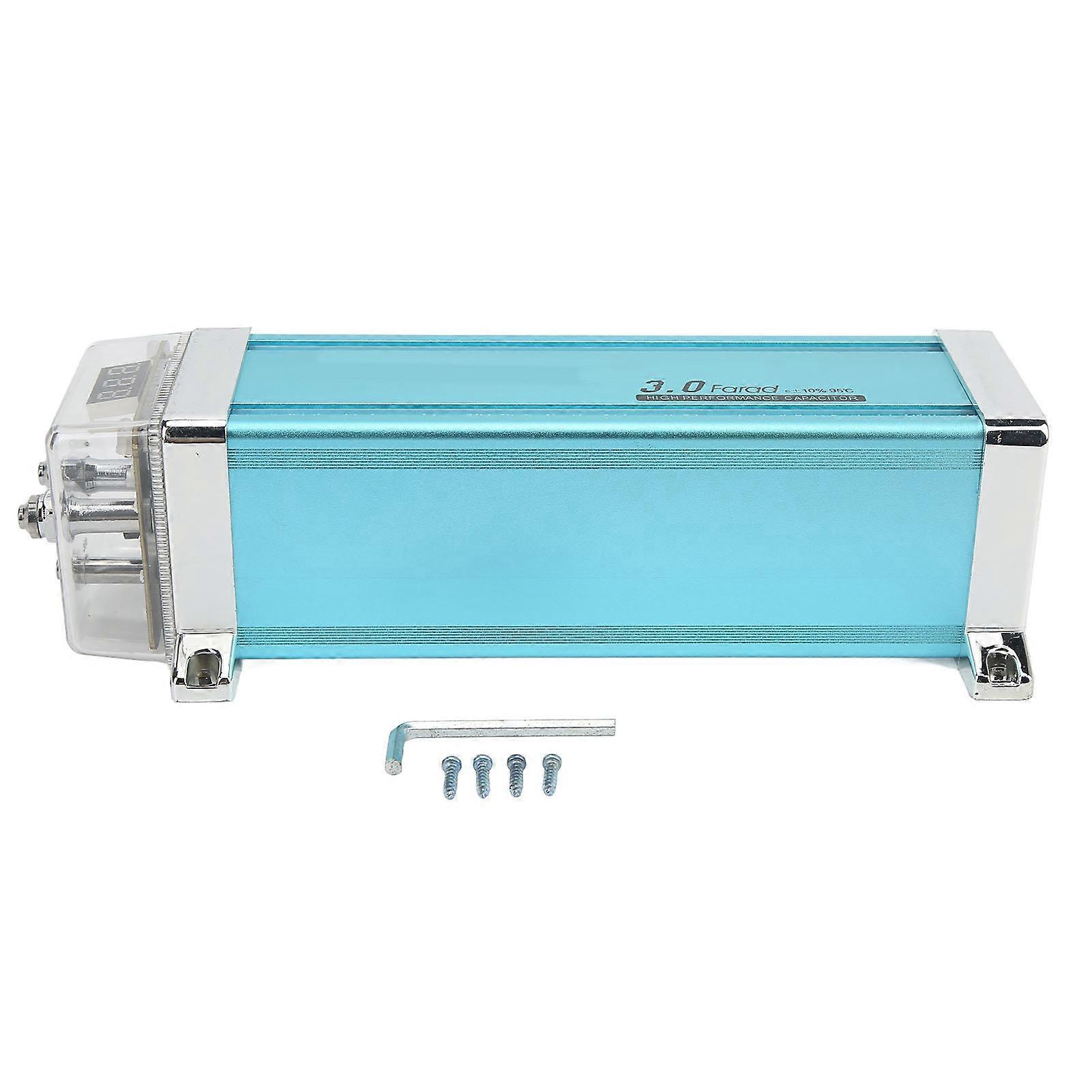 Universal Car Audio Capacitor 3 Farad Digital Power Capacitor with 3/4 Digital Voltage Display for Auto E2U011