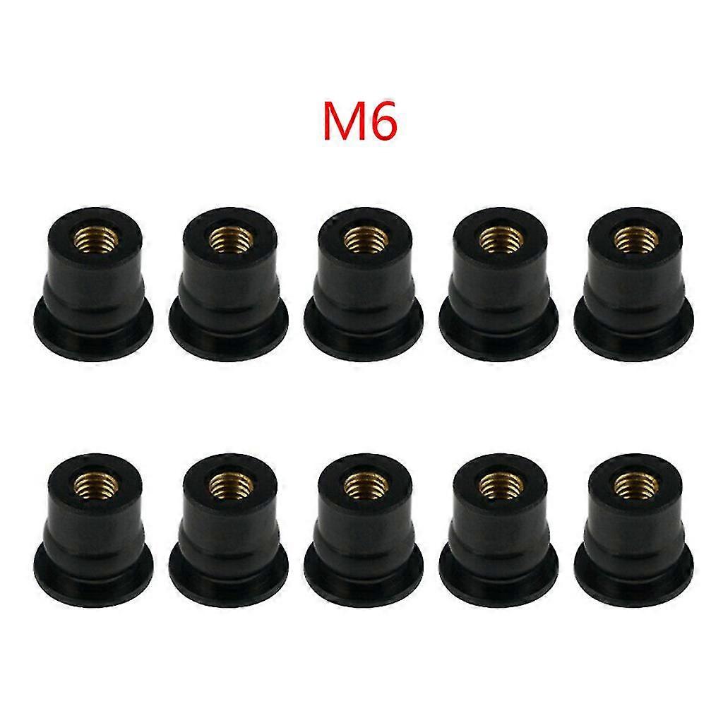 10Pcs diely čelného skla motocykla M4 / M5 / M6 metrický gumový upevňovací prvok na studňovú maticu