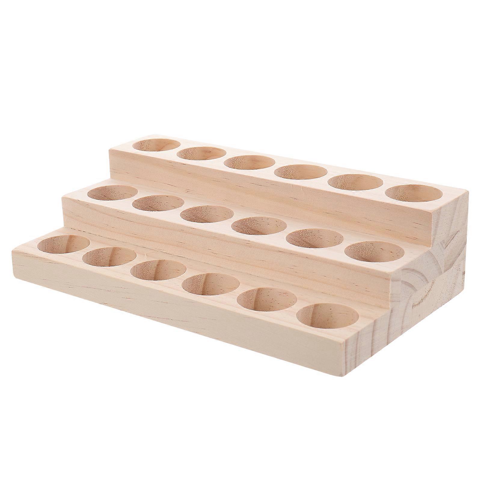 1pc Essential Oil Display Rack 3 Layer Bottle Storage Rack Wood Rack for Home