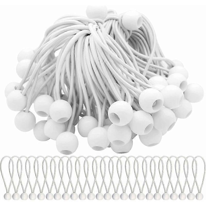 Pack of 50 Elastic Tensioner Elastic Cords with Balls Elastic Bungee Bungee Elastic Balls for marquees, tents, banners and tarpaulins