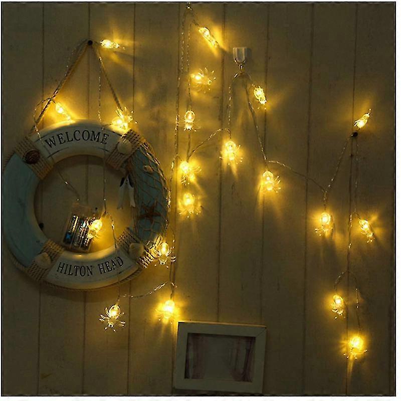 GYFDYM 10/20/40led Halloween Spider String Light Battery Operated Purple Holiday Lights For Christmas New Year Garden Yard Party Decor