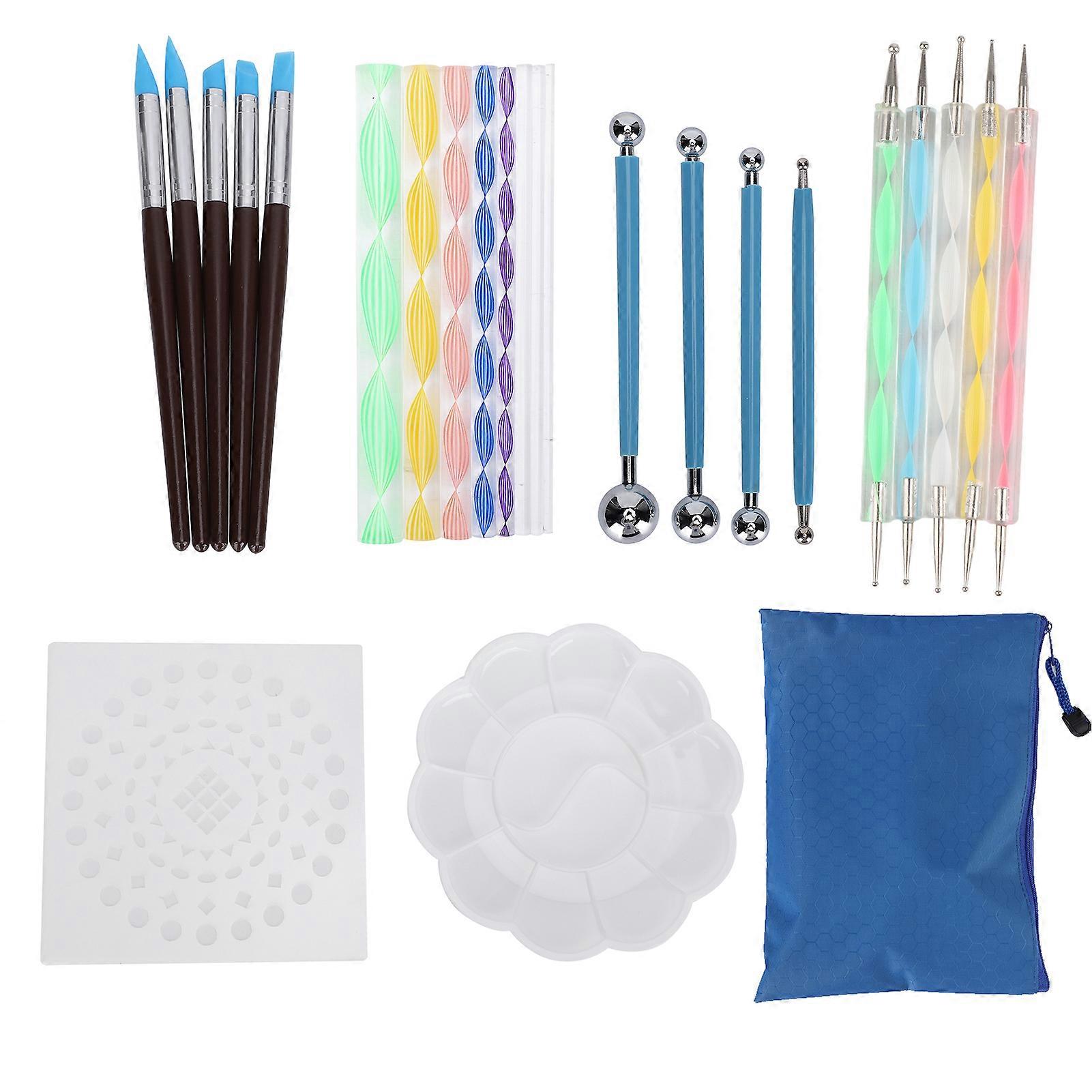 25Pcs डॉटिंग पेंटिंग टूल मंडला DIY डॉटिंग सेट रचनात्मकता ड्राइंग स्टैंसिल आपूर्ति