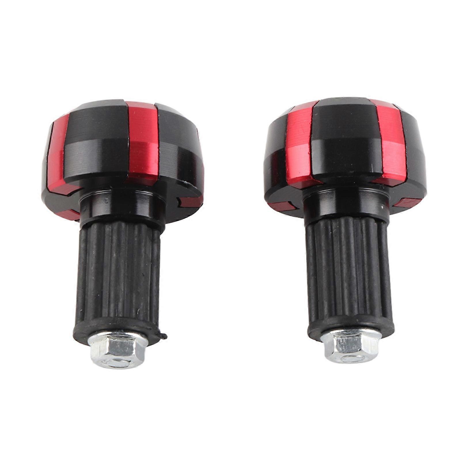 2Pcs Universal Motorcycle Modification Handle Bar End Balance Plug Hand Grip Accessory (Red)