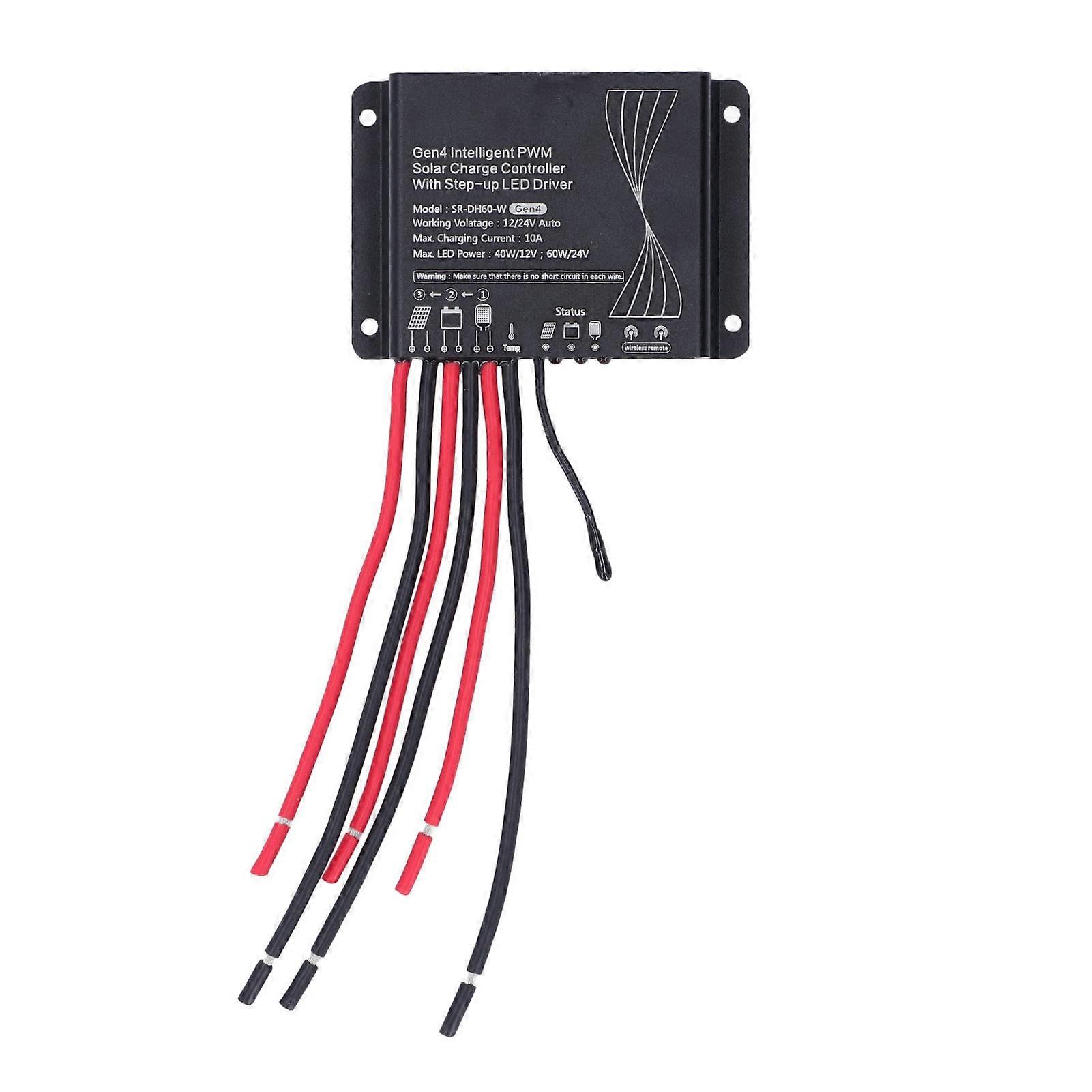 Solar Charge Controller 12V 24V PWM Battery Charging Regulator with LED Stepper Driver