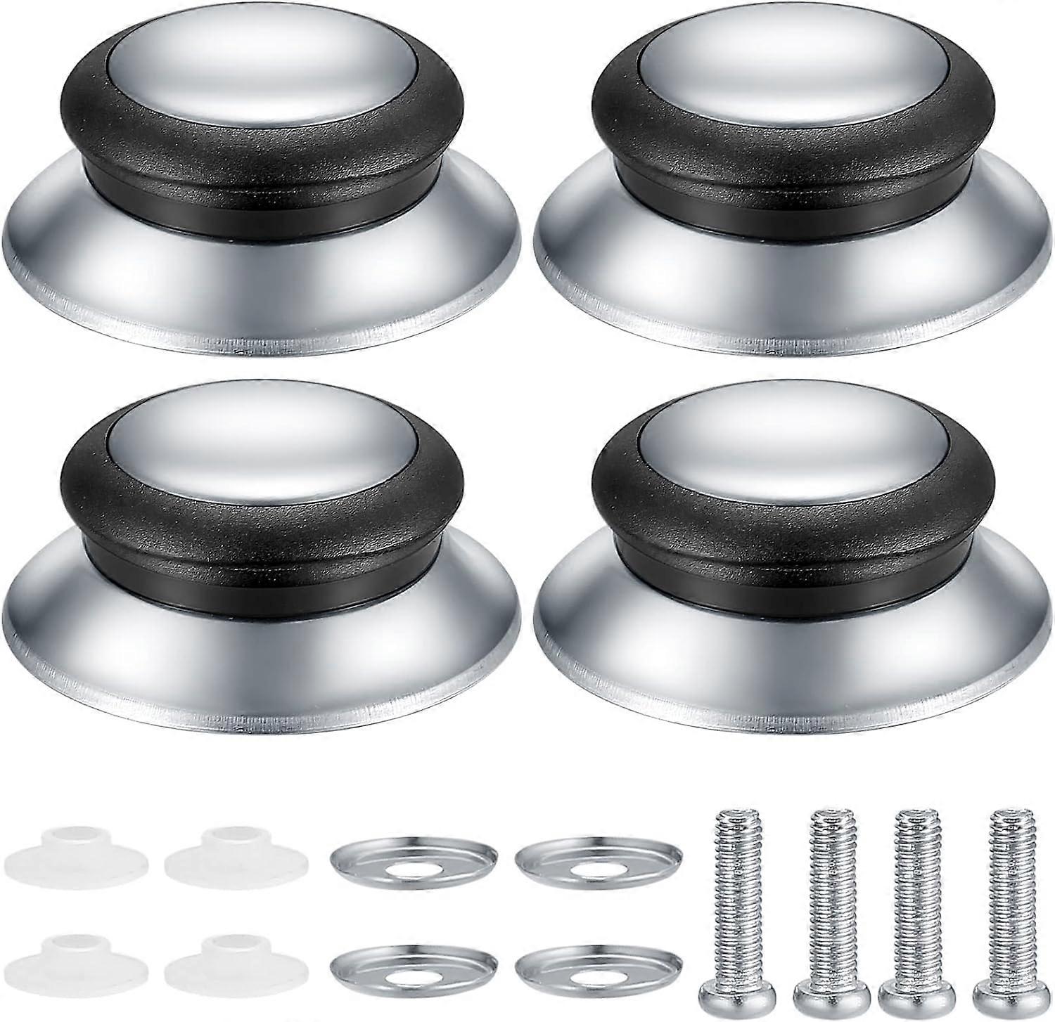 Pot Lid Knobs, 4 Pieces Pot Lid Knobs, Heavy Duty Stainless Steel Universal Kitchen Pot Pan Handle