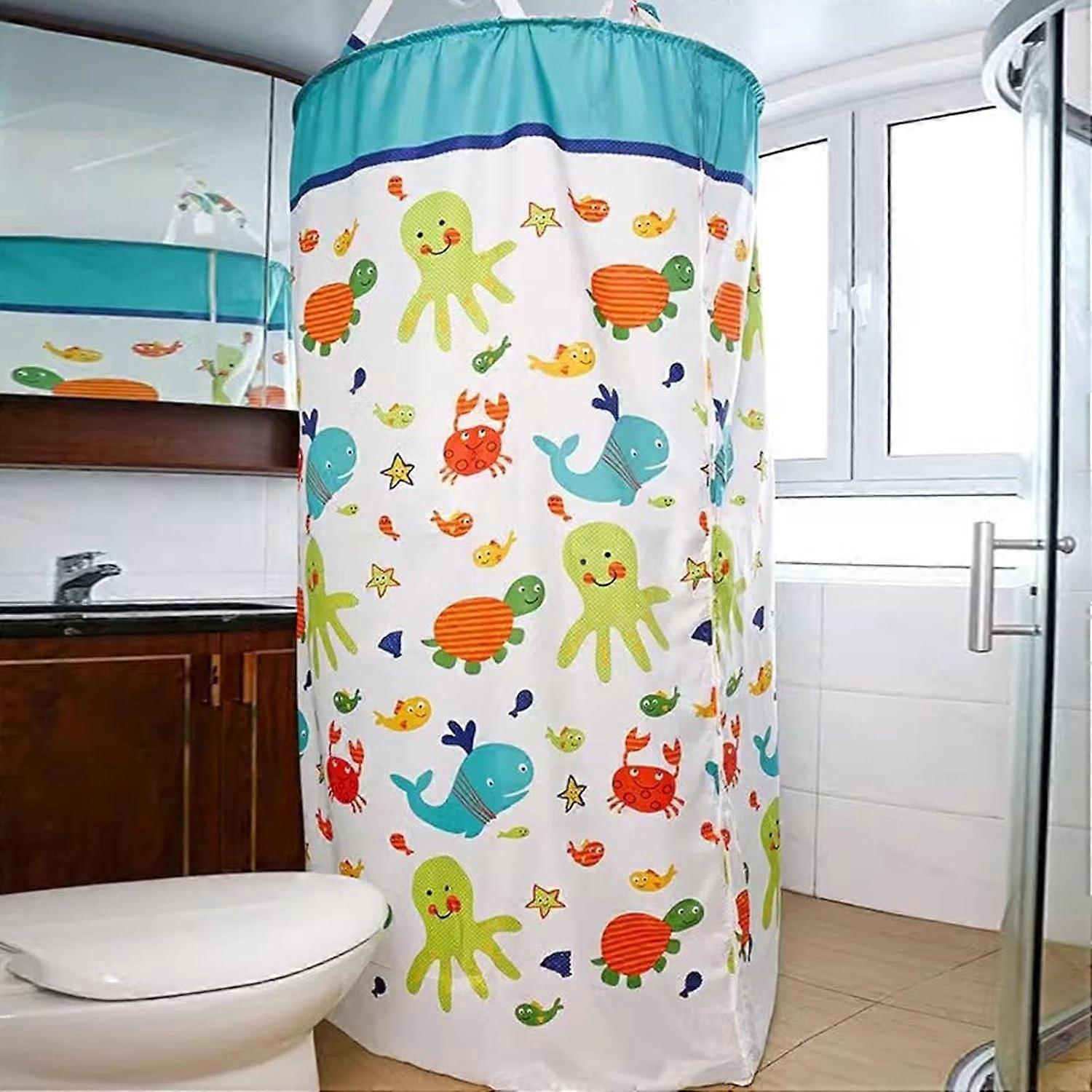 Round polyester shower curtain hanging type D100*L200Cm