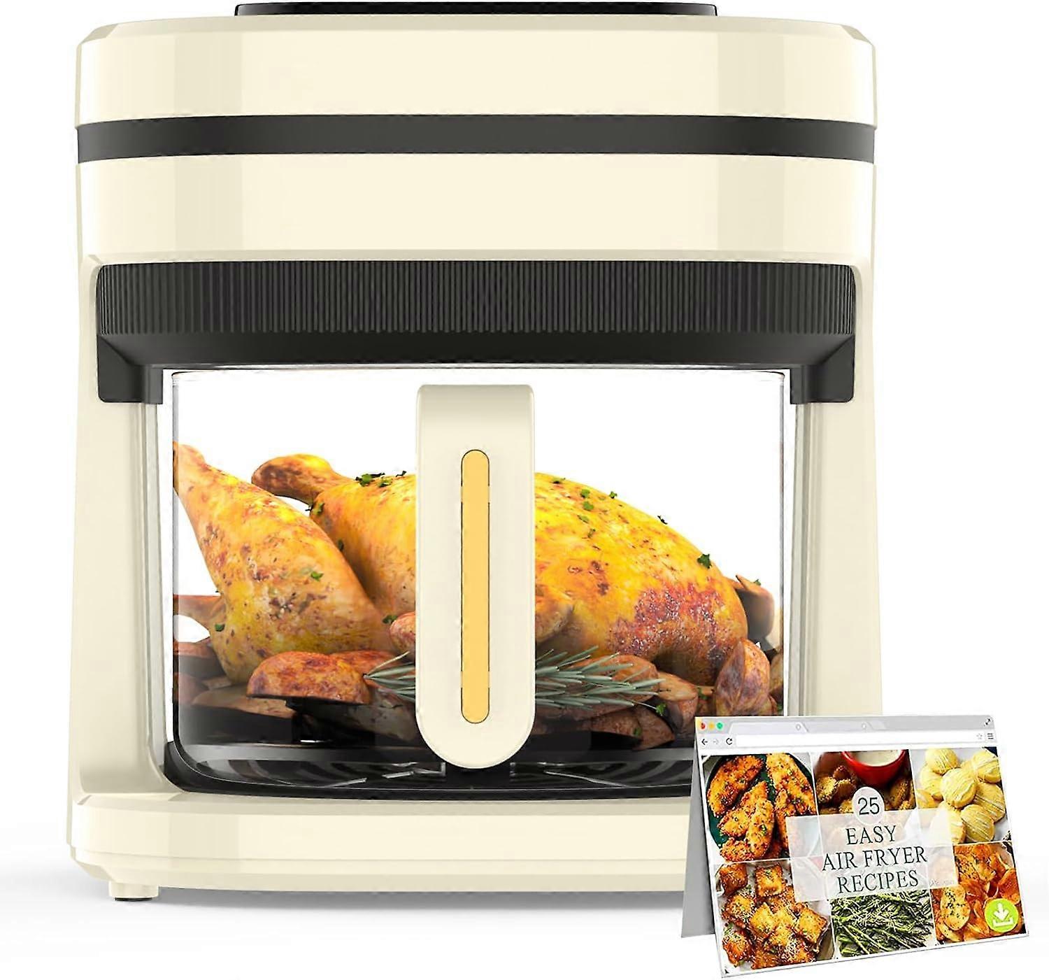 Friggitrici ad aria in vetro 4.3QT/4L, mini friggitrici ad aria 6 in 1 forno Fornello elettrico in vetro caldo senza olio, cestello antiaderente Fr...