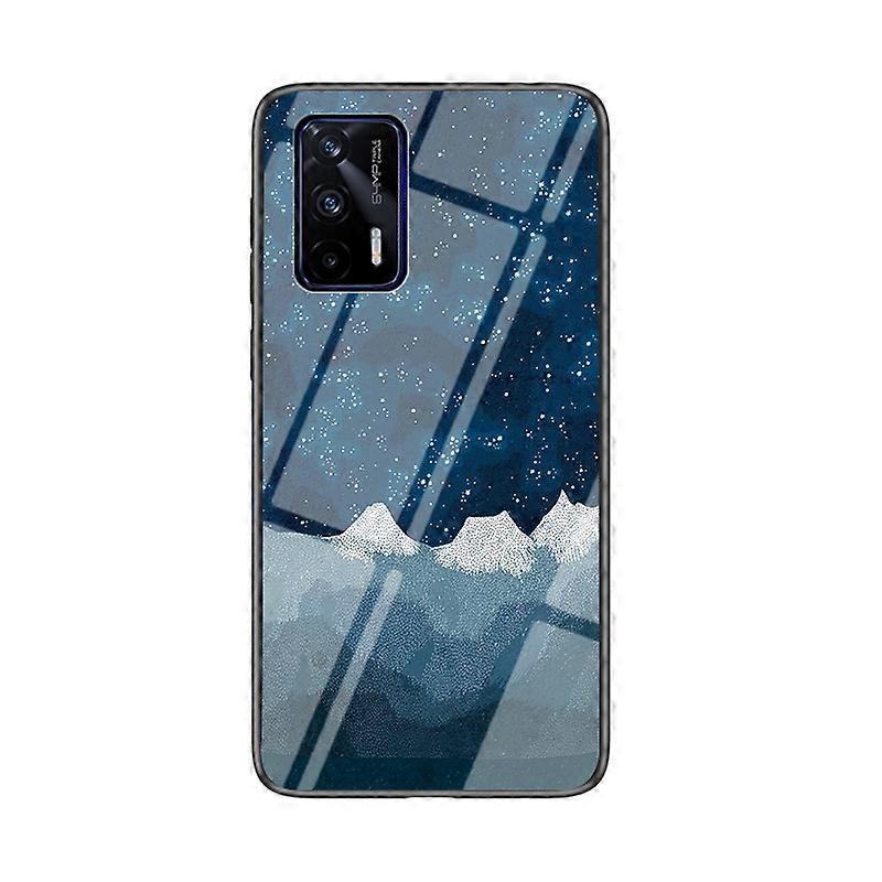 Starry Sky Pattern Tempered Glass Anti-Scratch Hybrid Cell Phone Case for Realme GT 5G