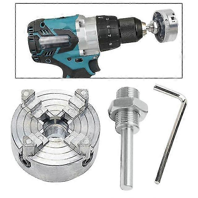 Zinc alloy jaw lathe chuck w/m12*1 connecting rod drilling tool solid hard jaws wrench woodworking lathe grinding machines 48 mm